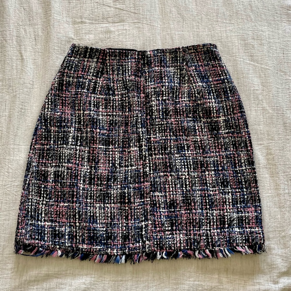 Loft Tweed Wrap Skirt Pink Purple Black - Picture 2 of 7